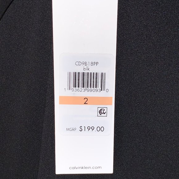 NWT BLACK CALVIN KLEIN OFF SHOULDER EVENING GOWN - Picture 7 of 7